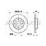 ON FREN DISKI AVEO T250 T255 05- KALOS 02- MATIZ 05- SPARK 10- HAVALI 236mm - BRAXIS AE0089