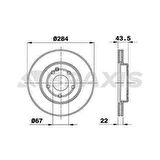 FREN DISKI ON C-CLASS W202 93-00 S202 96-01 - BRAXIS AE0216