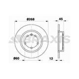 ARKA FREN DISK AYNASI ASTRA CRUZE J 1.3 CDTI - 1.4 - 1.4 TURBO - 1.6 - 1.6 SIDI - 1.7 CDTI - 2.0 CDTI 12 - 09 - BRAXIS AE0292