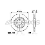 ON FREN DISK AYNASI XANTIA 93- XSARA 98- ZX 96 97 P306 GTI - XU10J4RS S16 97- P405 YM 2.0 16 - BRAXIS AE0334