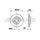 ON FREN DISK AYNASI HAVALI TOYOTA RAV 4 00-05 275X5 - BRAXIS AE0183
