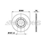 ARKA FREN DISK AYNASI TRANSIT V347 2.2TDCI - 2.4TDCI - 3.2TDCI 06-14 A.CEKER+ABSLI - BRAXIS AE0374