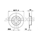 ARKA FREN DISK AYNASI DUZ NISSAN PRIMERA P11 1.6 2.0 96-02 278X4 - BRAXIS AE0420