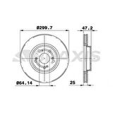 ON FREN DISK AYNASI HAVALI HONDA ACCORD VIII 202 CDTI 204 03-08 300X5 - BRAXIS AE0344