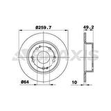 ARKA FREN DISK AYNASI DUZ ACCORD 03-08 260X5 - BRAXIS AE0474