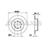 ARKA FREN DISK AYNASI DUZ CIVIC VI HB 01-06 260X4 - BRAXIS AE0562