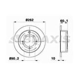 ARKA FREN DISK AYNASI MITSUBISHI LANCER 2.0 03 07 OUTLANDER 2.0 2.4 02 06 - 262mm x 5D - BRAXIS AE0605