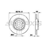 ON FREN DISK AYNASI MGN II 2.0 DCI 05=- HAVA KANALLI - BRAXIS AE0777