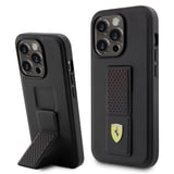 Apple iPhone 14 Pro Kılıf Ferrari Orjinal Lisanlı Klasik Metal Logolu Delikli Standlı Deri Kapak