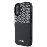 Apple iPhone 16 Uyumlu Kılıf DKNY Orjinal Lisanslı Kartlıklı 3D Yazılı Repeat Texture Pattern Kapak