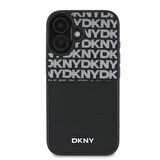 Apple iPhone 16 Uyumlu Kılıf DKNY Orjinal Lisanslı Kartlıklı 3D Yazılı Repeat Texture Pattern Kapak