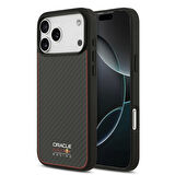 Apple iPhone 17 Pro Max Kılıf Redbull Orjinal Lisanslı M-safe Şarj Özellikli Karbon Fiber Parlayan Logolu Kevlar Kapak