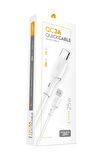 Powerway Qc3A 25W Type C To Usb Şarj Ve Data Kablosu 