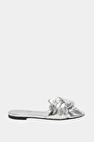 The Halie Bow Kadın Gümüş Fiyonklu Terlik
