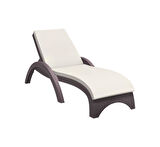 Omnipazar TRK-860 Siesta Fiji Bej Minderli Rattan Desenli Ayarlanabilir Lüks Şezlong 