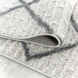 Boho Tasarımı Krem Oturma Odası Halısı Salon Halısı Yumuşak Dokulu Toz Vermez Kolay Bakım Yuvarlak