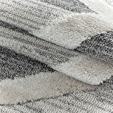 Boho Tasarımı Gri Oturma Odası Halısı Salon Halısı Yumuşak Dokulu Toz Vermez Kolay Bakım Yuvarlak