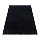 Peluş Halı Siyah Oturma Odası Halısı Salon Halısı Yatak Odası Uzun Tüylü Toz Vermez Kolay Bakım 