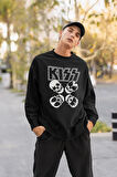 Kiss Rock Metal Müzik Grubu Baskılı Unisex Oversize Sweatshirt