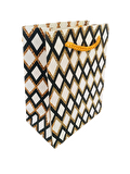 KARTON ÇANTA BAKLAVA MODELİ GOLD SİYAH 32CM X 26CM - 1 ADET