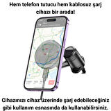 Coofbe Güçlü Metal Magsafe Ayarlanabilir Havalandırma Girişli 15W Araç Şarjı Ve Araç Telefon Tutucu 