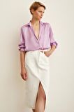Basic Saten Gömlek Mor