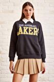 Lakers Baskılı Sweatshirt Antirasit