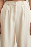 Geniş Paça Pantolon Krem