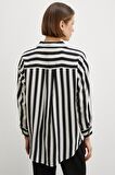 Robalı Çizgili Gömlek Siyah