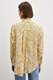 Şal Desen Modal Gömlek Sarı