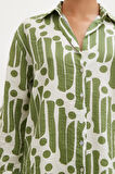 Modern Desen Modal Gömlek Yeşil