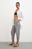 Lastikli Salaş Pantolon Gri