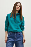 Kapüşonlu Sweatshirt Yeşil