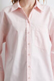 Oversize Pamuklu Gömlek Pembe