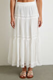 Dantelli Maxi Etek Beyaz