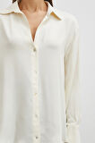 Viskon Saten Gömlek Ekru