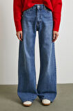 Yüksek Bel Wide Leg Jean Mavi