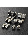 6 Çift Seçme Trend Model Küpe Ve Piercing Seti