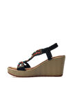 GUJA Kadın Taş Detaylı Dolgu Topuklu Günlük Sandalet 25y 25y155-2 Z