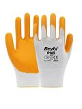 Beybi Pn5 Polyester Örme Beyaz Sarı Eldiven 10 
