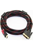  Hdmi To Dvi 24+1 Çevirici Dönüştürücü Monitör Kablosu 1.5 m