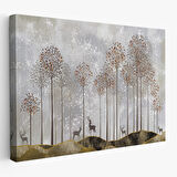 Ormandaki Geyikler Dekoratif Duvar Tablosu-3682