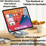 Coofbe Alüminyum Yükseklik Ayarlı 360° Dönebilen Tablet Laptop Standı Masaüstü Laptop Standı Kaymaz Ped