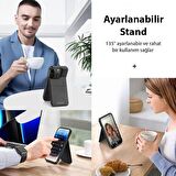 Coofbe Premium Deri 3in1 Magsafe iPhone 13 Pro Max Kılıf Kartlık Telefon Standı Cüzdanlı Kılıf