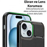 Coofbe Premium Deri 3in1 Magsafe iPhone 15 Kılıf Kartlık Telefon Standı İphone 15 Cüzdanlı Kılıf