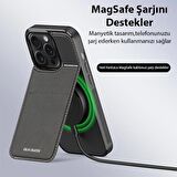 Coofbe Premium Deri 3in1 Magsafe iPhone 15 Pro Kılıf Kartlık Telefon Stand İphone 15 Pro Cüzdan Kılıf