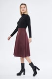 Midi boy Süet kiloş etek