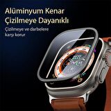 Coofbe Hidrofobik 0.33MM Uyumlu Çizilmeye Dayanıklı Alüminyum Kenarlı Apple Watch Ultra 49MM Uyumlu Ekran Koruyucu
