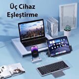Coofbe 2in1 Telefon Tablet Laptop Bluetooth Kablosuz Klavye Touchpad Ve Stand Şarjlı Bluetooth Klavye 