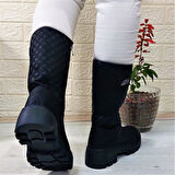 M.P 1397 Siyah Fermuarlı Kaymaz Kürklü 33cm Kadın Çizme